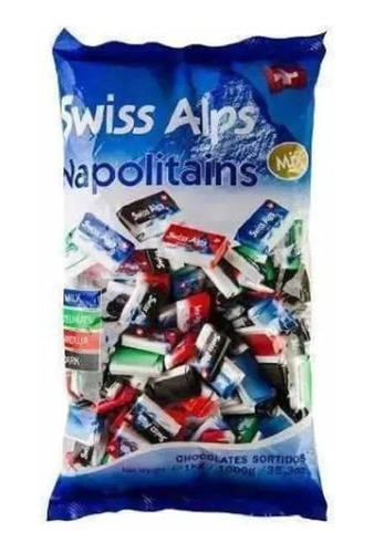 Mini Tablet Chocolate Ao Leite Swiss Alps Napolitains 500g