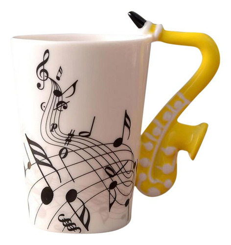 Taza De Taza De Saxofón Amarillo 10x7.5cm Saxofón Amarillo