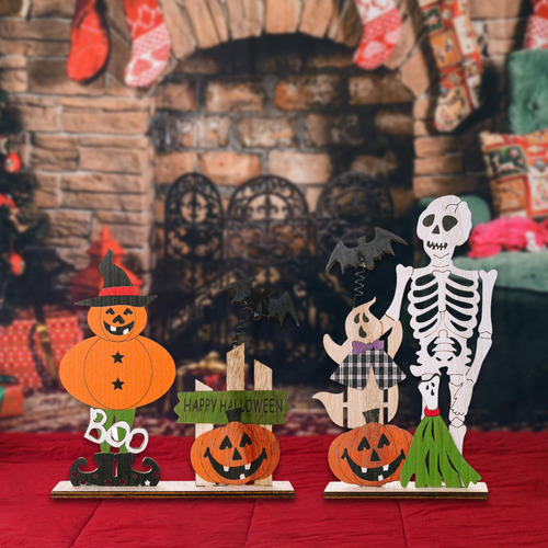 Centros De Mesa De Madera De Halloween Con Murciélago