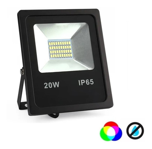 Reflector Led 20w Rgb 16 Colores Control Remoto Exterior