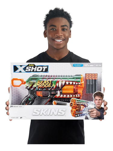 X-shot Zuru Municiones Goma Espuma Griefer Beast Out Lanza 12 Dardos Tecnología Air Pocket