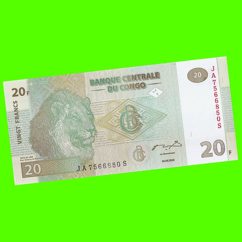 Congo Democrático - Billete 20 Francos 2003 ¡ Sin Circular !