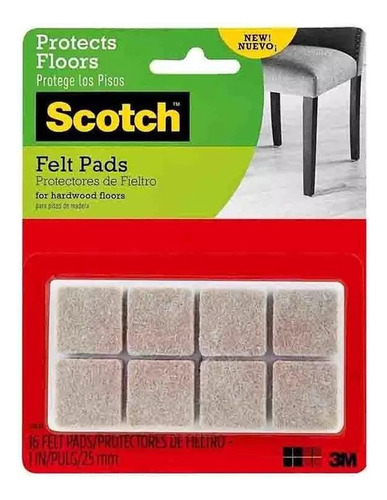 Protector Fieltro Adhesivo 3m Scotch Brite Pack X16u