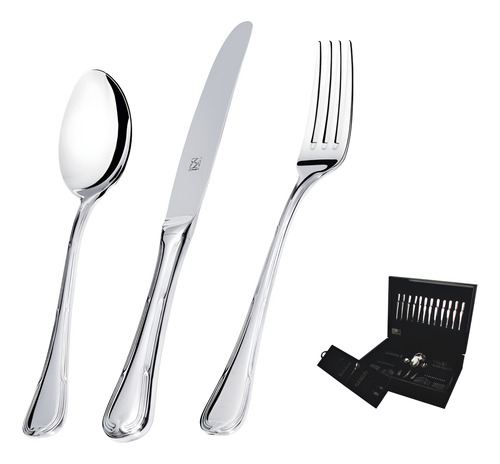 Faqueiro Aço Inox 18/10 Estojo Madeira 101pc Croise Hercules