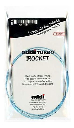 Addi Circular Turbo Rocket Lace Skacel Blue Cord 24 Inch (60