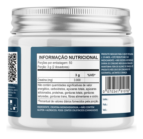 Creatina 100% Pura 150g Go More The One Supps