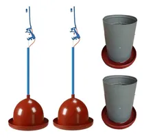 Comprar Bebedouro Pendular Plástico Opusplast + Comedouro 5kg Aves Todo De Plástico Er (2 Unidades De Cada)