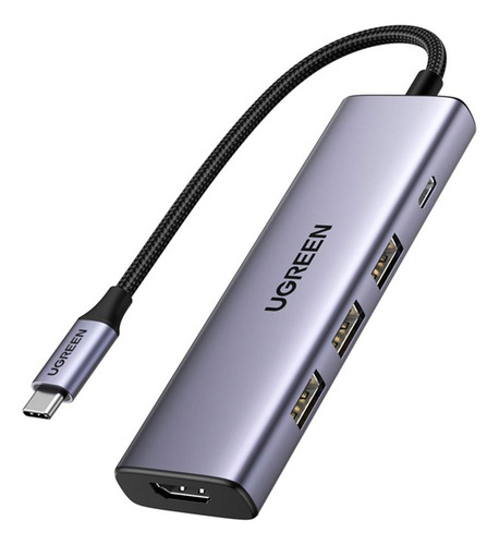 Hub Usb-c 5 En 1 Ugreen 3 Usb-a, 1 Usb-c Y Hdmi 4k/60hz 5gbp