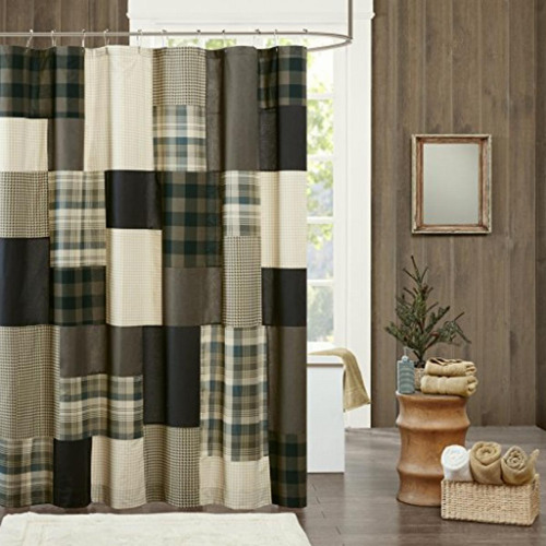 Woolrich Winter Hills 100% Cotton Shower Curtain Tan 72x72 Color Multicolor Cuadros