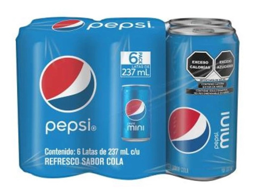 Refresco Pepsi 6 Latas De 237 Mlc/u