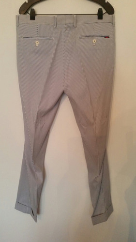 Pantalon De Vestir Rayado, Talle 36 - Tela De Verano
