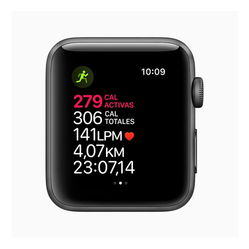 Imagen 4 de 6 de Apple Watch Series 3 (GPS) - Caja de aluminio gris espacial de 42 mm - Correa deportiva negro