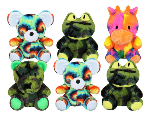 Peluches Mayoreo 6 Pz Animales Wild Colors Pelucheria