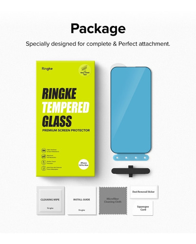 Imagen 4 de 10 de Vidrio Templado Ringke Para iPhone 14 Pro Max Full Cover