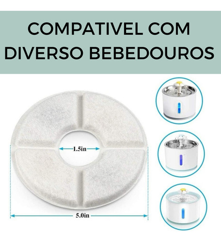 Kit 4 Refil Filtro Bebedouro Fonte De Água Pet Cães Gatos
