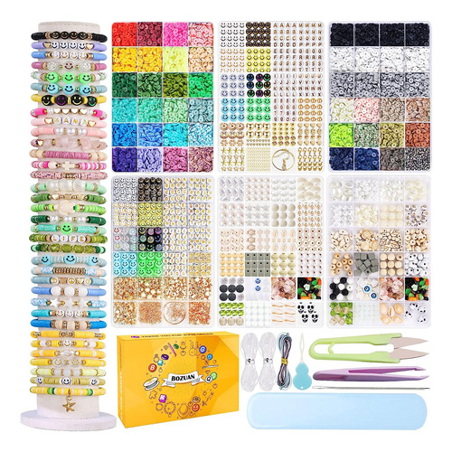 4 Cuentas De Arcilla De Caja Para Pulseras Kit Para Niñas Ad