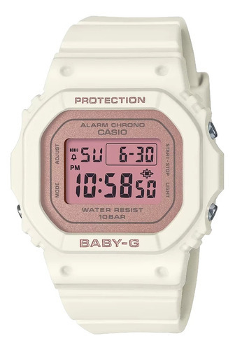 Reloj Mujer Casio Baby G Bgd-565sc 4d - Caja Ø37.9mm Impacto Color de la malla Blanco Color del bisel Rosa