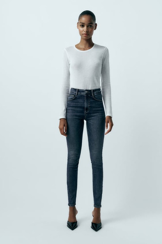 Zara Trf Jean Sculpt Corte Alto, Largo Al Tobillo Talla 4.