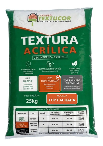 Textucor Textura Top Fachada 25kg Fácil Aplicação