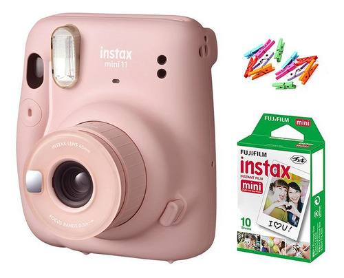 Câmera Instax Mini 11 Rosa Com Filme De 10 Fotos