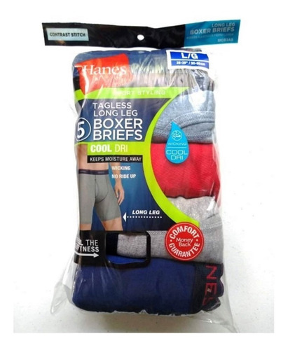 Boxer Brief Hanes 5-pack 100% Algodon Interior Short