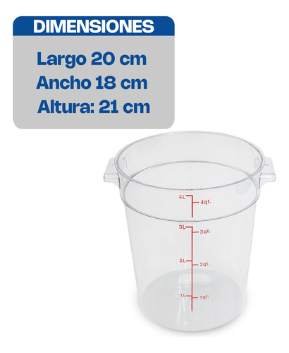 Recipiente Policarbonato Redondo 4qt Caledonia Repore-4