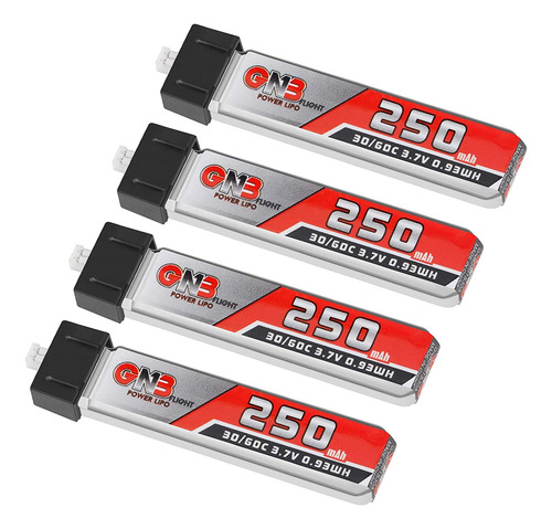 4 Uds 250mah 1s Batería Lipo 3,7 V 30c Blade Inductrix Bate