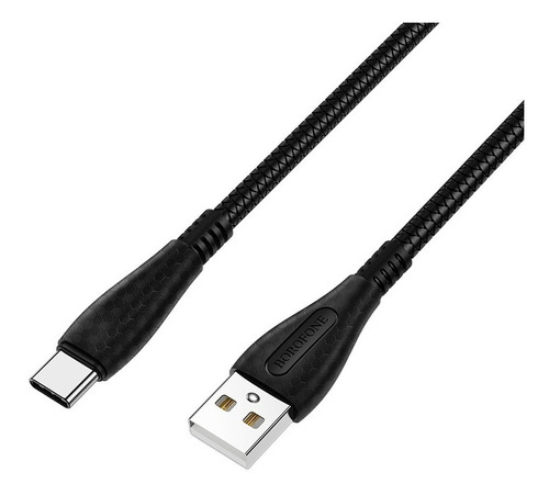 Cable De Carga 1m Usb A Micro/tipoc/lt Compatible Con iPhone Color Negro Tipo C