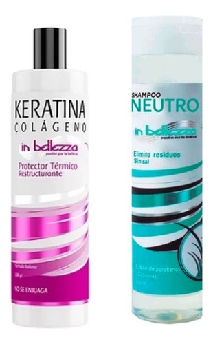 Shampoo Neutro Y Tratamiento Colageno Keratina In Bellezza