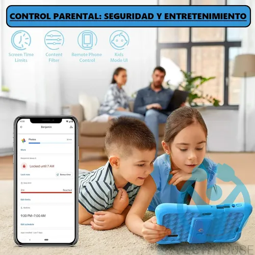 Tablet 7 Pulg Para Niños Con Funda Silicona Sistema Android Azul