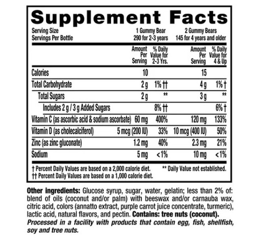 Imagen 3 de 3 de L'il Critters Kids' Immune C Más Zinc Y Vitamina D. Vitaminas Y Minerales Esenciales Para Niños Que Desean Mantienen Un Crecimiento Y Desarrollo Saludable. Sin Sabores Ni Edulcorantes Artificiales