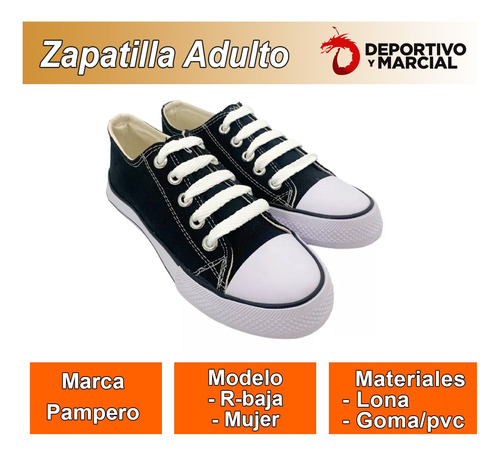 Imagen 2 de 10 de Zapatillas Pampero Adulto Lona Urbana Mujer Hombre En3x