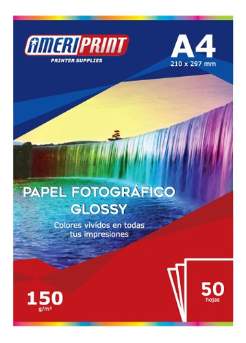 Papel Fotográfico Glossy A4 X50 150g Ameriprint