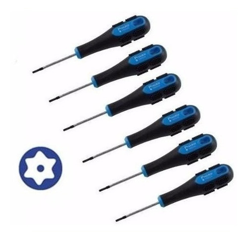 Kit Destornillador Torx X6 Punta Hueca T5 T6 T7 T8 T9 T10 H