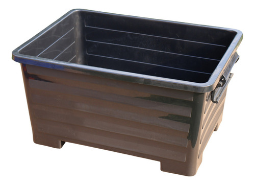 Caja Contenedor Almacenamiento Plástico 48 Litros Con Ruedas Color Negro
