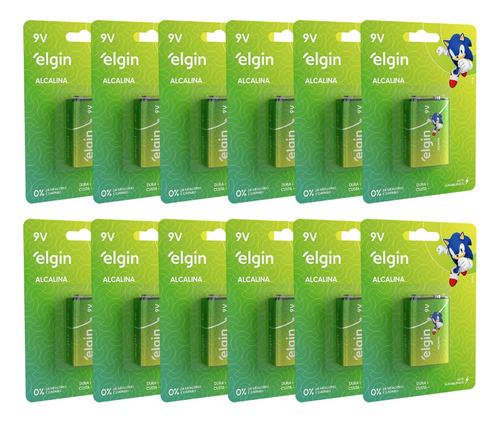 Kit 10 Baterias Pilhas 9v Alcalina Sensor Brinquedo Elgin
