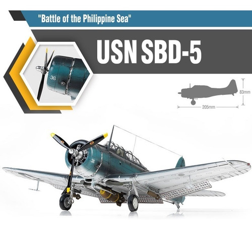 Avion Usn Sbd-5 Escal 1/48 Es Un Armable