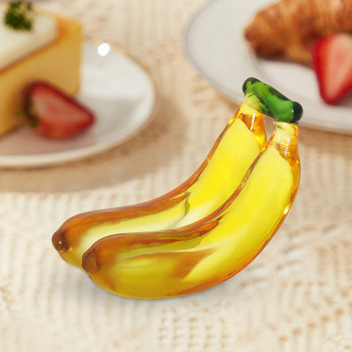 Estatuilla De Fruta, Adorno De 90x38mm Dos Plátanos
