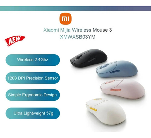 Mouse Inalámbrico Xiaomi Mi 3 Tres Modos Silent Editio Negro