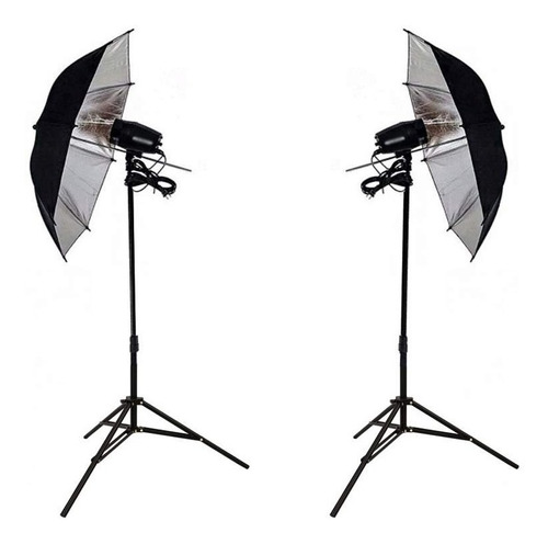 Kit Apolo Estudio Tripés 2 Flashes 300w 110v Prateada