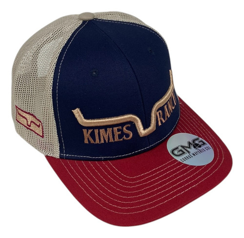Gorra Vaquera Kimes Ranch Trucker Malla Marino/beige/tinto Gabardina Unitalla Ajustable