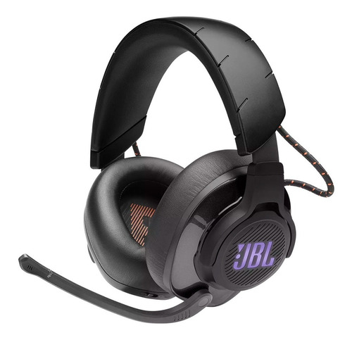 Auriculares Gamer Jbl Quantum 600 Rgb Wireless Negros Color Negro Color de la luz Naranja oscuro