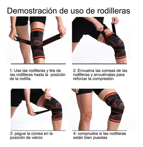 Imagen 10 de 10 de Rodillera Elastica De Compresion Gym Correr Crossfi