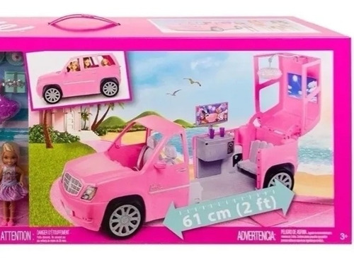 Imagen 1 de 8 de Barbie Limosina Con Hermanas 4 Muñecas