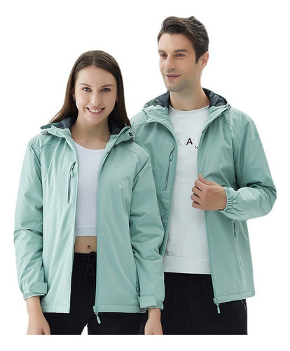 Chaqueta De Pareja A Prueba De Agua Y Viento Con Capucha K4