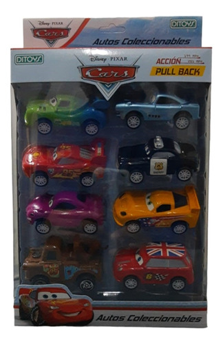 Pack 8 Autitos Cars Disney Coleccionables Ditoys Original