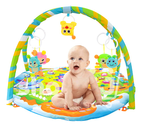 Tapete Interativo Ginásio Atividade Com Arco Chocalho Bebê