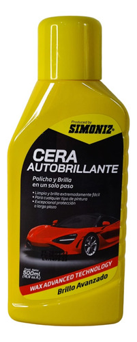 Simoniz Cera Brillante Limpiador Automóvil Carro Moto 500ml