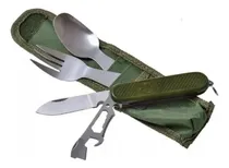 Comprar Set Cubierto Plegable Tenedor Cuchillo Cuchara Supervivencia