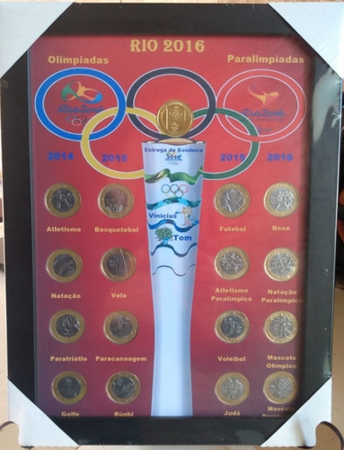 Quadro   Porta  Moedas Comemorativas Das Olimpiadas 2016 